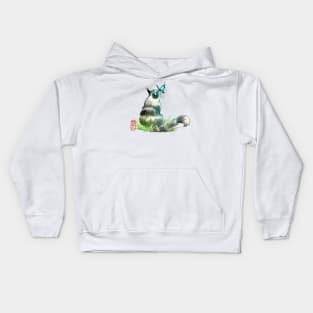 cat & butterfly Kids Hoodie